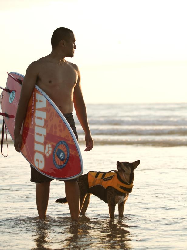 Dog and Surfer, La Jolla, CA