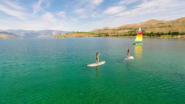 Windsurfing at Lake Chelan, Washington Windsurfing at Lake Chelan, Washington