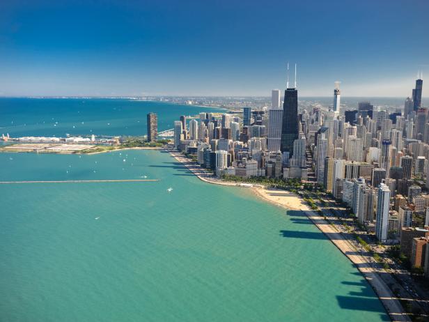 Aerial View of Chicago's Shoreline