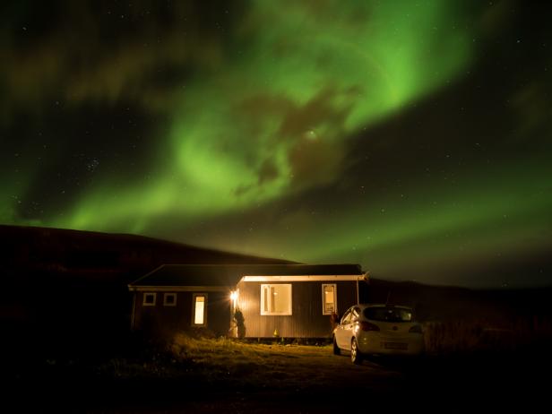 Northern Lights, Viking Cottage, Iceland Northern Lights, Viking Cottage, Iceland