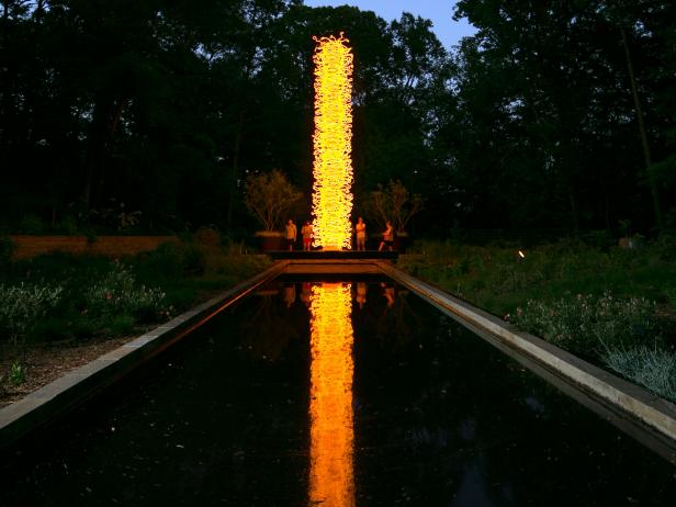 Artist Dale Chihuly's The Saffron Tower