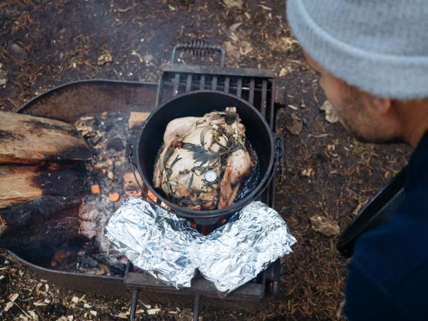 Checking on the turkey. Checking on the turkey.