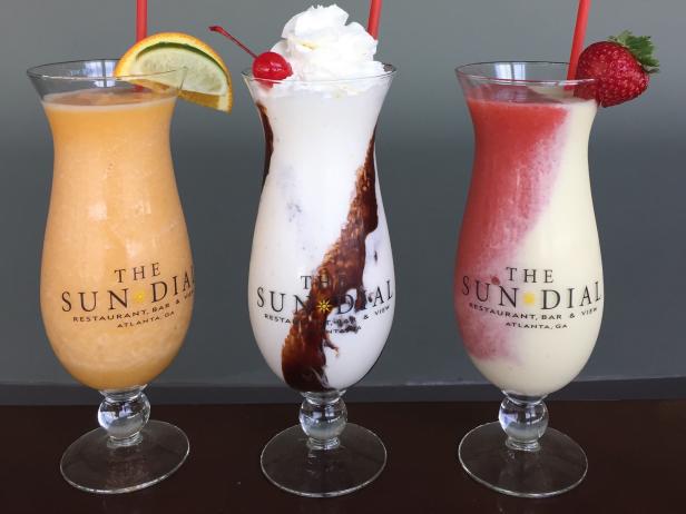 Frozen cocktails from The Sun Dial, Atlanta Frozen cocktails from The Sun Dial, Atlanta