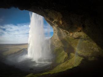 Iceland: Behind the waterfall