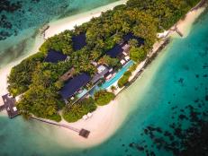 Located in the Indian Ocean in the Maldives network of more than 1,000 coral islands, Coco Prive is a private for-hire island beloved by celebrities, royalty and billionaires. It's available to rent for $45,000 a night.