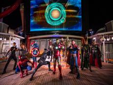 Spider Man, Captain America, Black Panther and More Standing on Deck