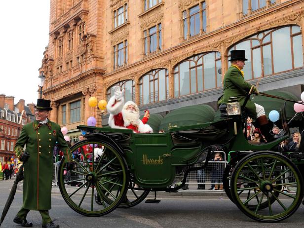 Father Christmas in the Harrods Christmas Parade Father Christmas in the Harrods Christmas Parade