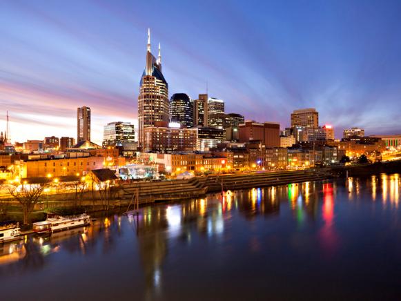 Nashville skyline at twilight Nashville skyline at twilight