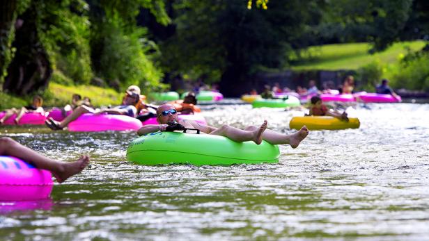 Tubing on a River