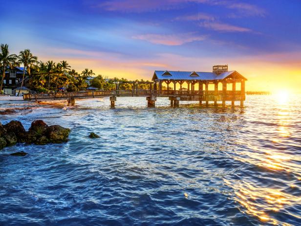pier at sunset on the beach in keywest florida usa pier at sunset on the beach in keywest florida usa