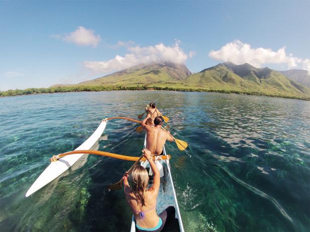 outrigger, paddle, canoe, tour, maui, hawaii