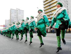 dancers, saint patricks day, parade, moscow, russia