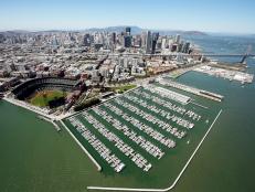 AT&T Park, baseball, aerial view, city, San Francisco, California