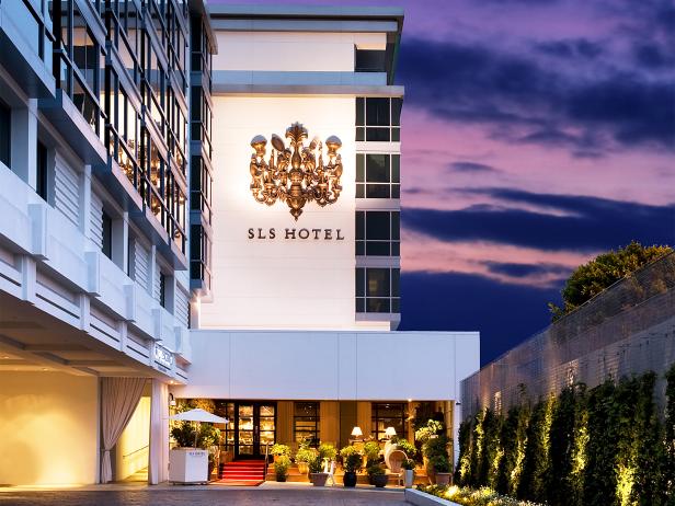 SLS Beverly Hills Hotel, exterior, Los Angeles, California SLS Beverly Hills Hotel, exterior, Los Angeles, California