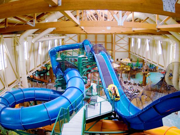 indoor water park, slides, water rides, people, indoor water park, slides, water rides, people,