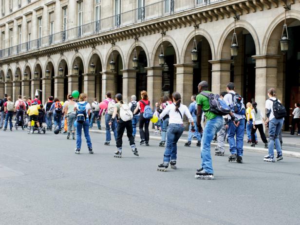 roller blading, skating, Paris, France roller blading, skating, Paris, France