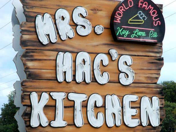 Mrs. Mac's Kitchen, restaurant, sign, Key Largo, Florida Mrs. Mac's Kitchen, restaurant, sign, Key Largo, Florida