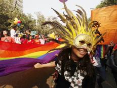 Delhi Queer Pride, parade, flag, mask