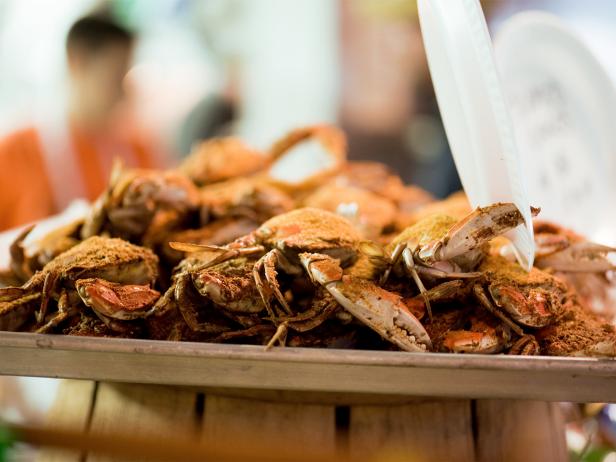 blue crabs, steamed, tray blue crabs, steamed, tray