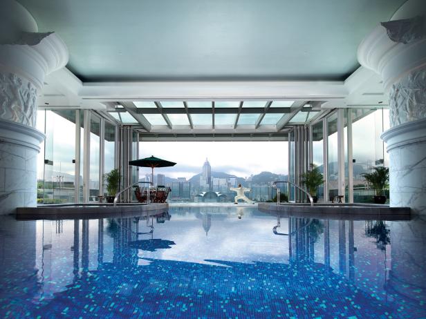 Peninsula Hotel, pool, view, Hong Kong Peninsula Hotel, pool, view, Hong Kong