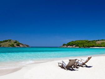 tropical beach, chairs, caribbean