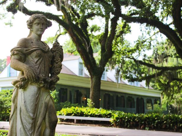 Statue outside of the Myrtles Plantation main house