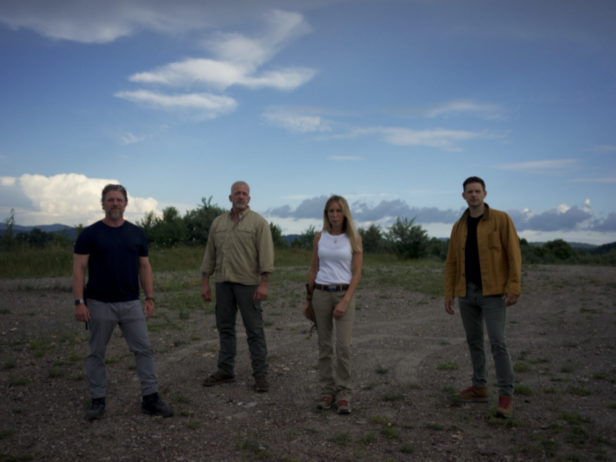 Expedition Bigfoot crew (left to right):  Ronny LeBlanc, Russell Acord, Dr. Mireya Mayor, and Bryce Johnson