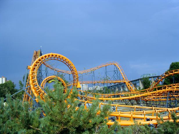 Roller Coaster at La Ronde Amusement Park
