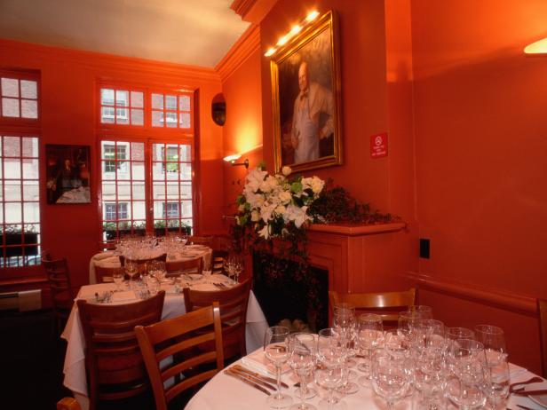 Dining room at the James Beard House, located in Greenwich Village, is America's first culinary center and showcase for chefs from all over the world.