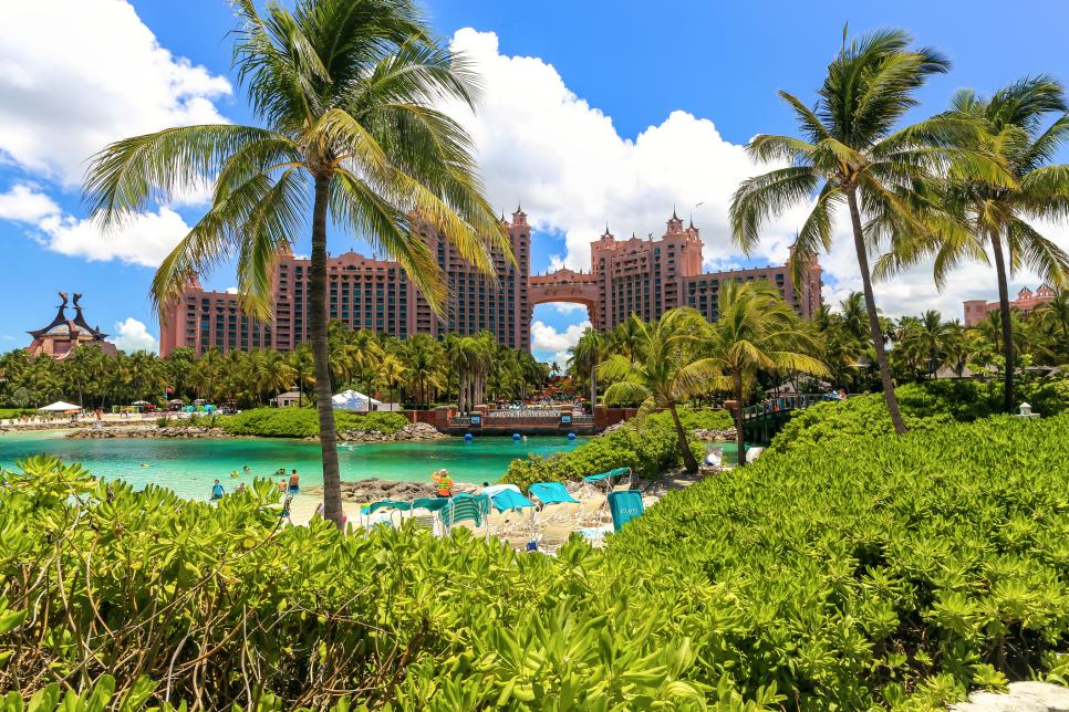 A view of a luxurious resort in the Caribbean