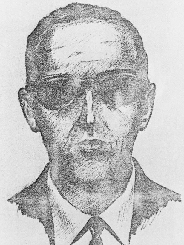 (Original Caption) The FBI released 11/27, this artist's drawing of "D. B. Cooper," the suspected skyjacker, who parachuted from a Northwest Airlines 727 jet after collecting $200,000 ransom in Seattle.