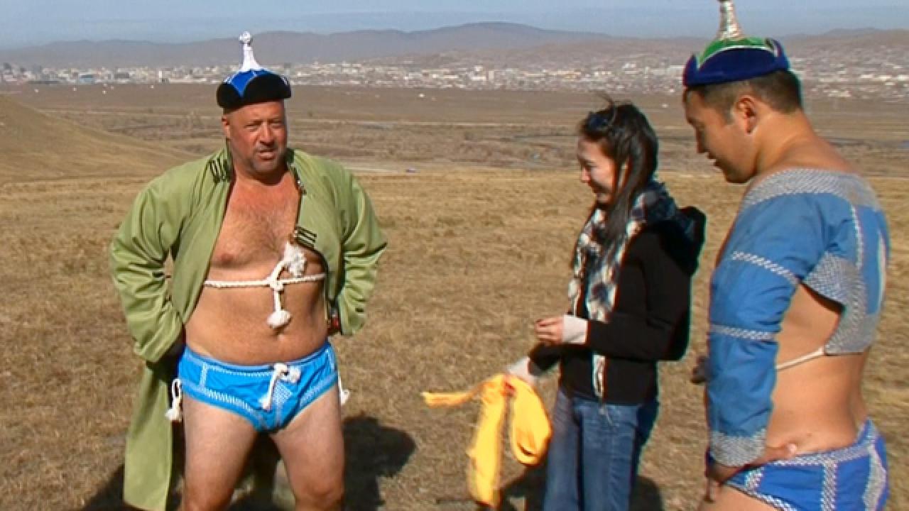 Andrew Wrestles in Mongolia