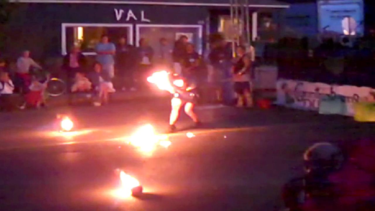 Performer Sets Face on Fire