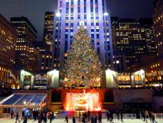 Started in 1933, the Rockefeller Center Christmas Tree has become a timeless tradition for New Yorkers and tourists alike.  Scouted yearly in a helicopter by the Head Garderner at Rockefeller Center, the tree is on average between 69 and 100 feet tall, and is light with a live broadcast in early December (staying up until January 6th).