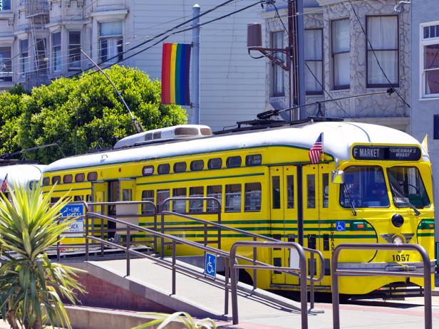 Vintage streetcar in the Castro District