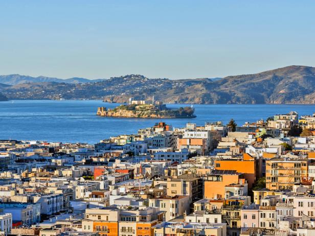 Alcatraz and Marina District in San Francisco