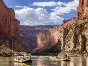 Rafts in the Grand Canyon