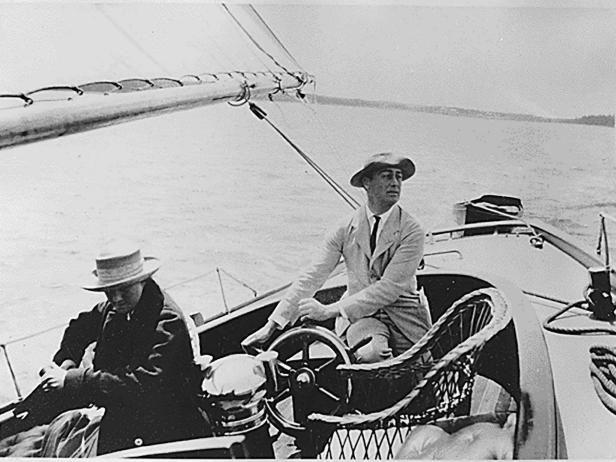 Future U.S. President Franklin D. Roosevelt sails off Campobello Island, Canada in 1906. (Franklin D. Roosevelt Library/National Archives/MCT)