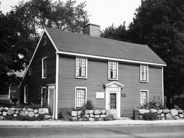 Facade of a house, Birthplace of John Quincy Adams, Adams National Historic Park, Quincy, Massachusetts, USA