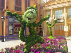 Cogsworth and Lumiere Topiaries