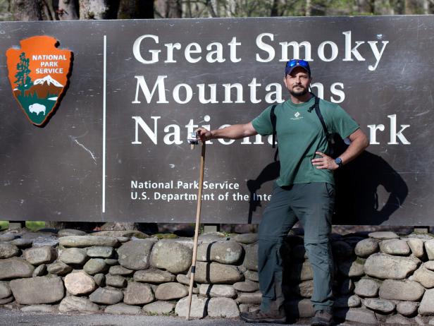Travis Hall at Entrance to the Great Smoky Mountains National Park