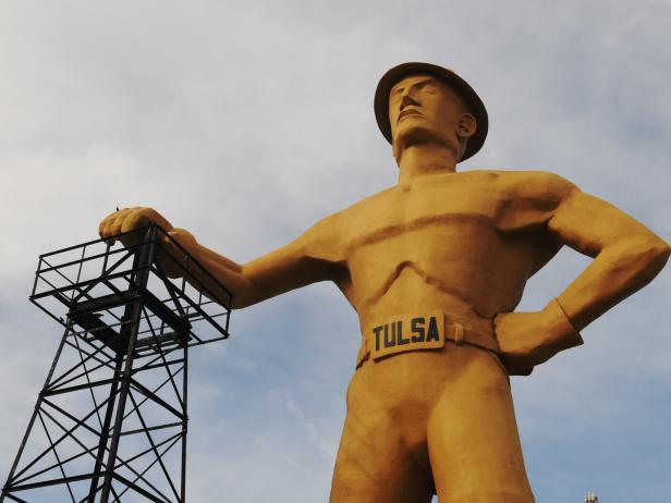 The Golden Driller Statue in Tulsa, Oklahoma