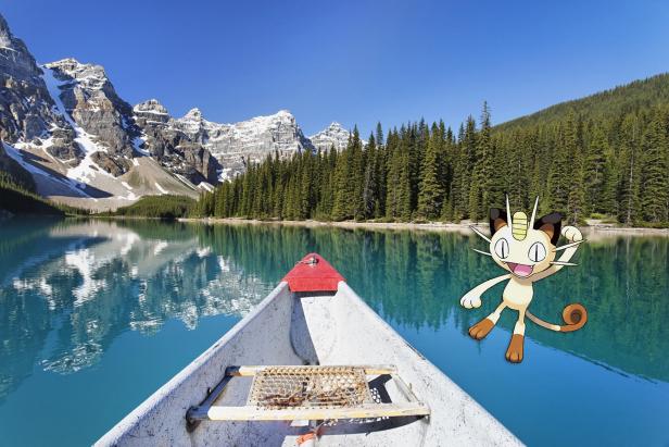 Pokemon at Lake in Alberta, Canada