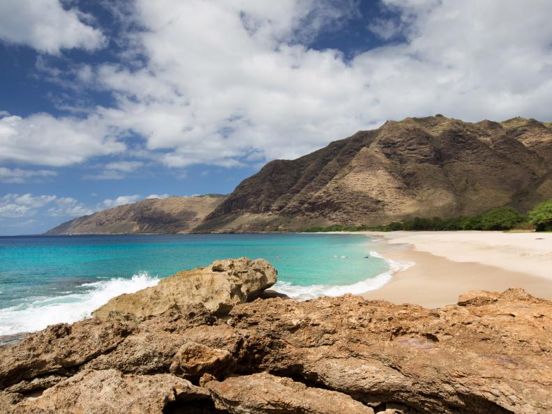 Makua Beach in the Ka'ena Point State Park, Hawaii as seen on Travel Channel's Top Secret Beaches episode TTSB102H.