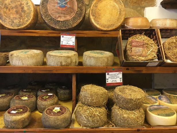 Cheeses in Pienza