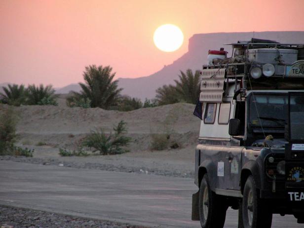 The Rovers drove day and night to cross Saudi Arabia in 48 hours—the maximum time the Saudi government would allow.