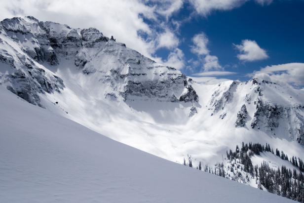 Backcountry snow bowl near Telluride, Colorado