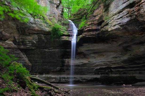 A long exposure of a waterfall at Starved Rock State Park.