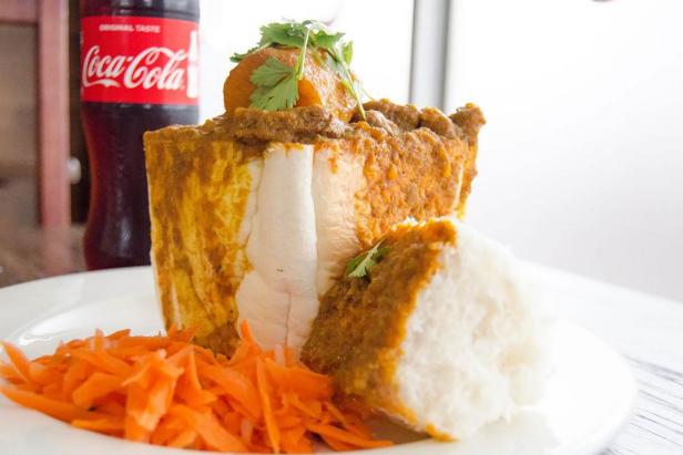 Bunny chow at CaneCutters in Durban, South Africa