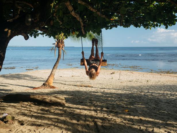 Girl on swing in Costa Rica